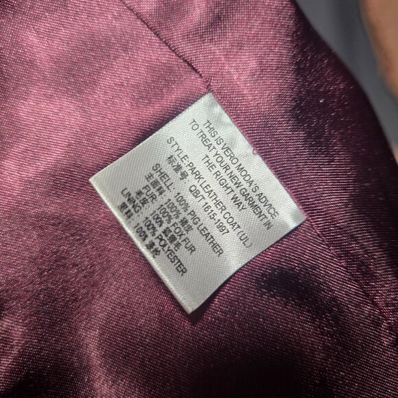 Y2K Suede Fitted Jacket Fox Fur Collar Size S Dusty Mauve Boho Glam Fall Autumn - Picture 16 of 16